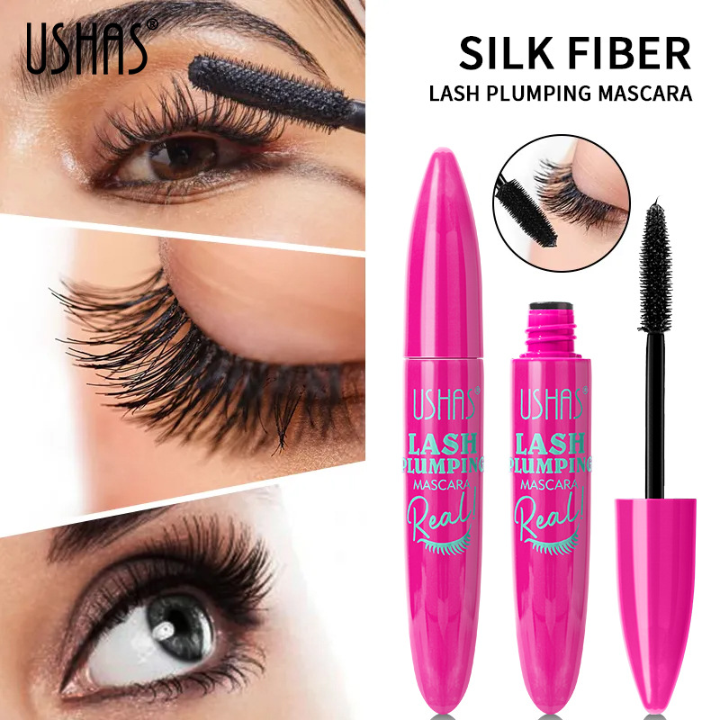 USHAS cross-border bestseller, neutral mascara, Thick, slender and curly 4D waterproof liquid fiber Mascara details Picture