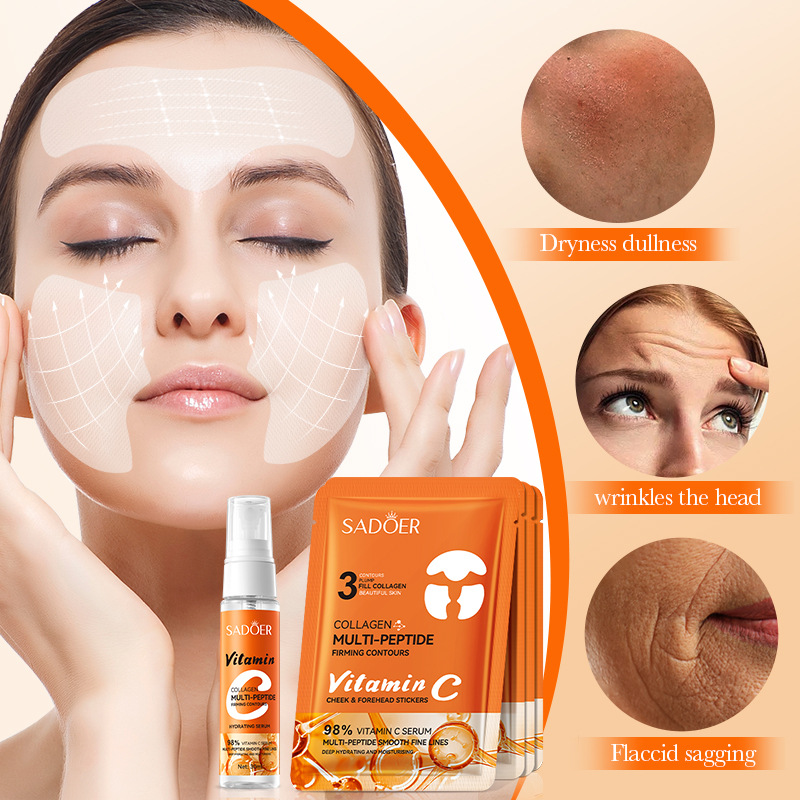 Cross-border wholesale of SADOER Multi-peptide VC freeze-dried Cheek and Forehead Filling Essence Set in full English details Picture