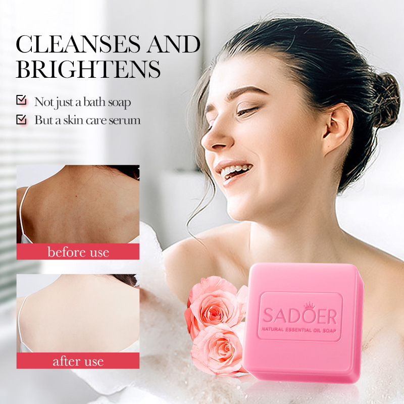 All-english SADOER rose essential oil soap, handmade soap for cleansing the body, universal soap for cross-border export wholesale Item Picture