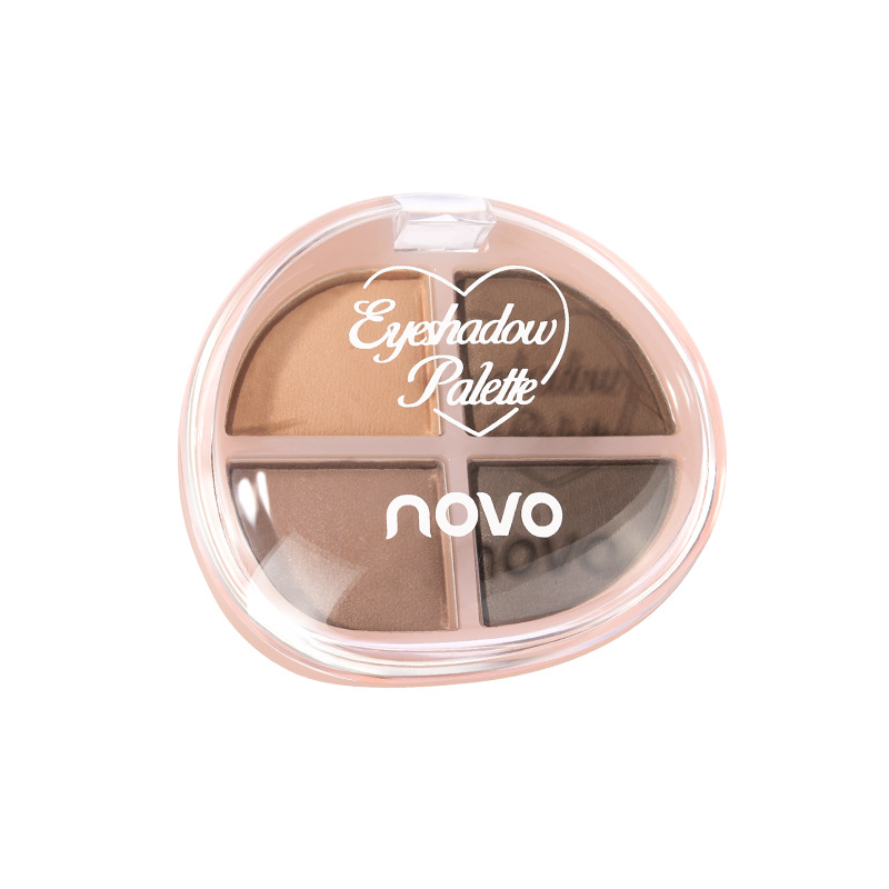 NOVO's Heart-fluttering Four-color eyeshadow palette, matte, low-saturation, daily cute, pure, clear, shining, soft, delicate and smooth Item Picture