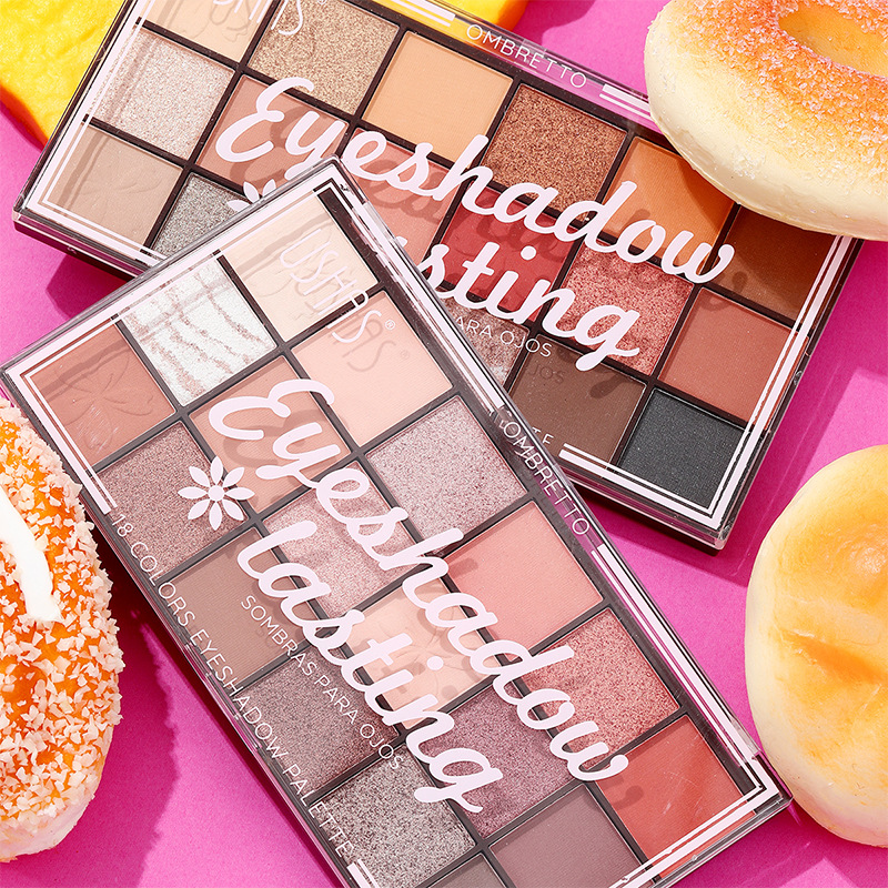 USHAS Cross-border Micro-Light Eyeshadow Palette Brightening Eyeliner Eyeshadow Palette Earth Tone Women's Pearl Brightening UF001 full figure