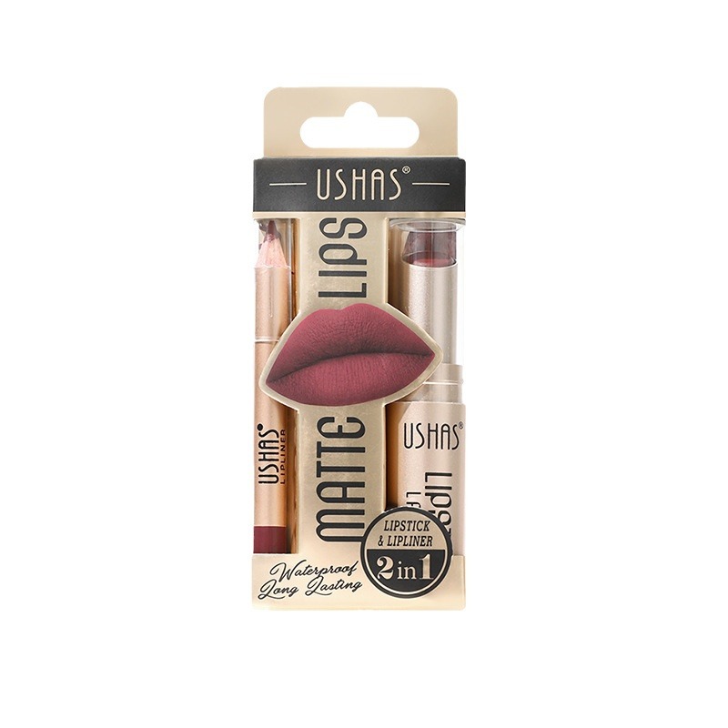 Customized link: USHAS Cross-border Amazon Lip liner pen with non-stick cup, long-lasting waterproof matte lipstick Item Picture