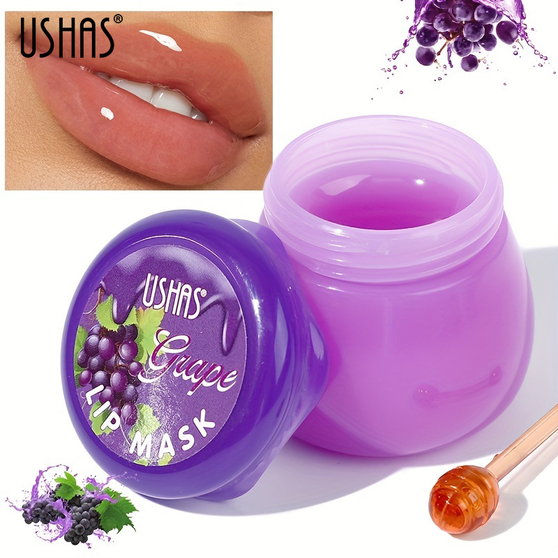 USHAS cross-border hot stock grape-flavored lip freeze Lip mask, lip care, moisturizing, nourishing lip lines, hydrating and fading full figure