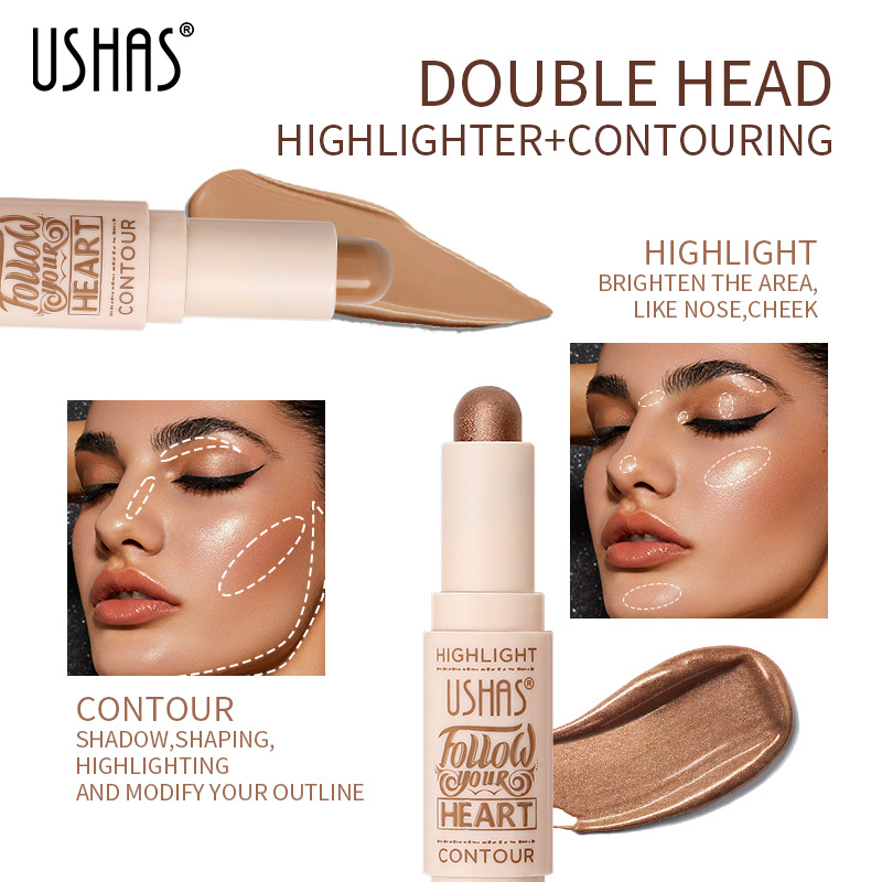 USHAS Cross-border Amazon 2-in-1 Highlighter Contouring Stick Concealer Stick Natural Glow Highlighter FS364A Specification drawing