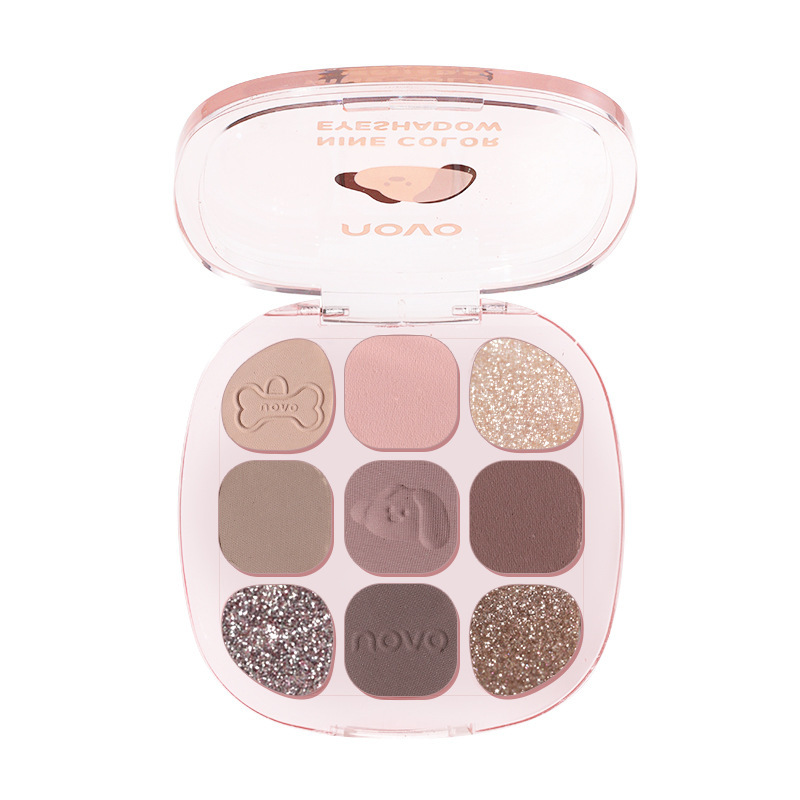 NOVO Drunken Eye, Slightly Tipsy Nine-Color Eyeshadow Palette, a multi-purpose pearlescent, matte, and glossy eyeshadow makeup wholesale Item Picture