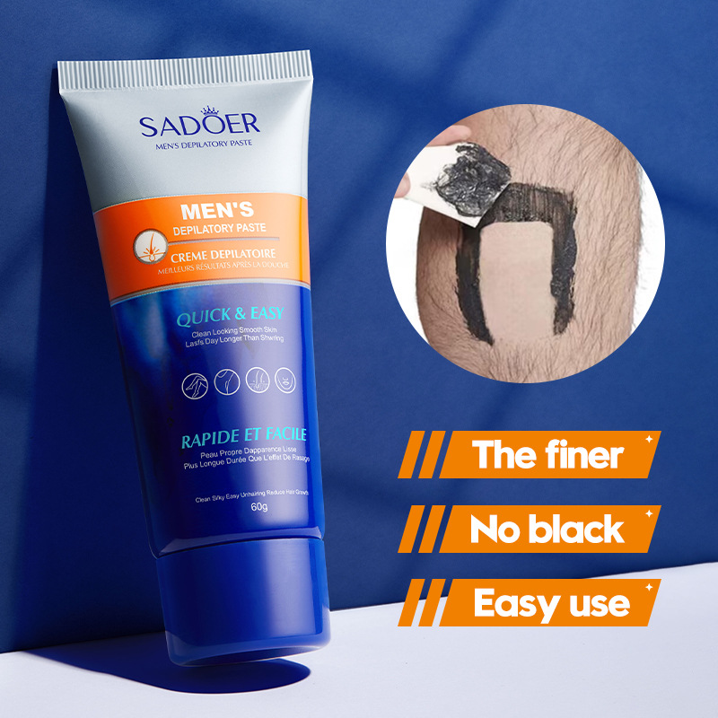 SADOER men's hair removal cream in English is gentle, non-irritating and painless. Cross-border wholesale of underarm and leg hair removal cream Specification drawing