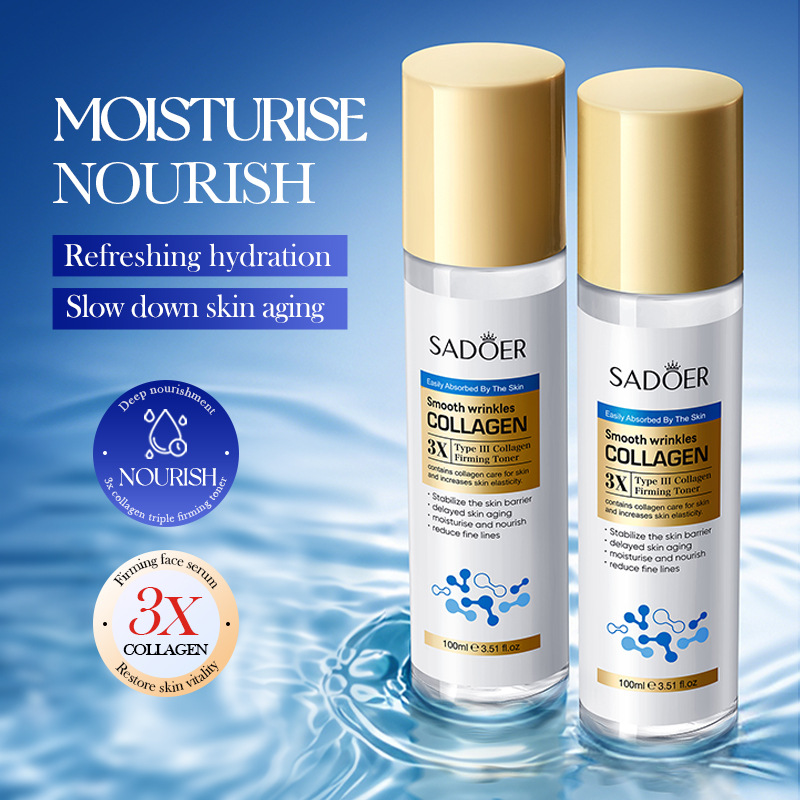 Cross-border export wholesale of SADOER Type III collagen anti-wrinkle Firming Toner and Hydrating Moisturizing Water in full English full figure