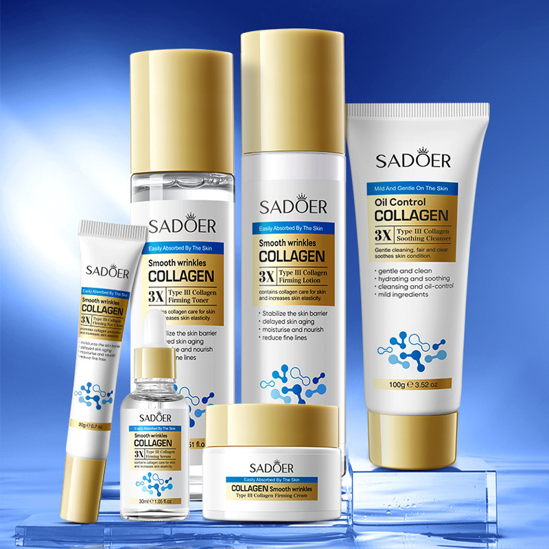 Cross-border export wholesale of SADOER Type III collagen anti-wrinkle and firming skin care Set and moisturizing set in full English Application Scenario