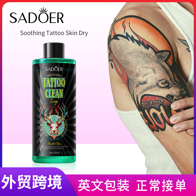 SADOER tattoo color Care and cleaning soap Liquid for body cleaning, cross-border export wholesale full figure