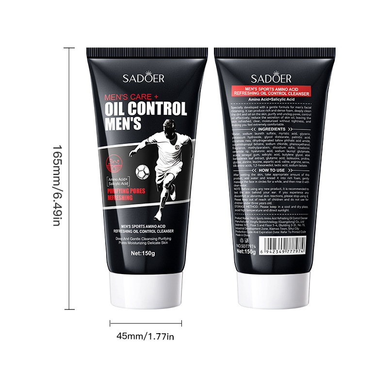 All-english SADOER Men's Amino Acid Refreshing Oil-Control Facial Cleanser Cross-border export wholesale Item Picture