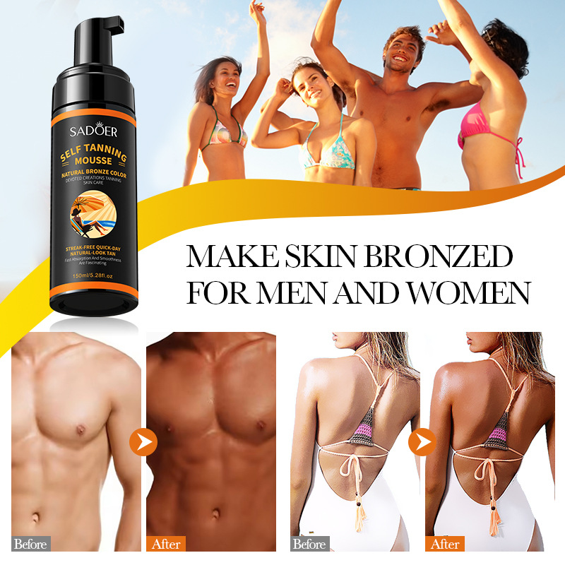 All-english SADOER tanning mousse copper-colored moisturizing and hydrating body mousse cross-border export wholesale Application Scenario
