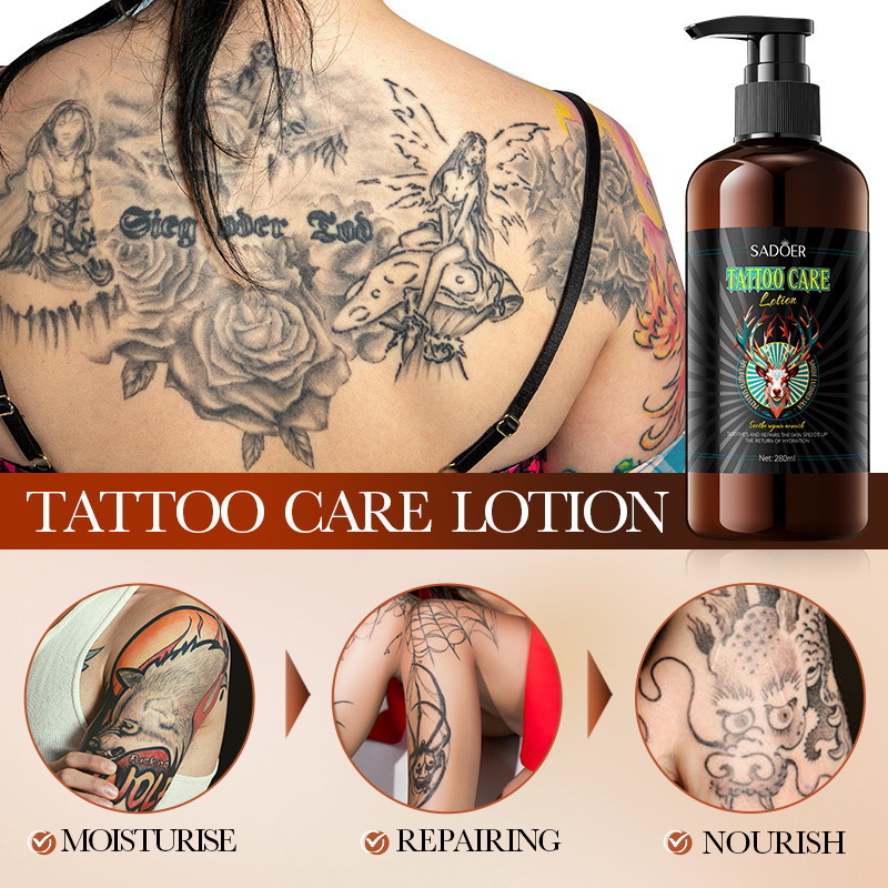 SADOER tattoo Care Moisturizing Lotion in English gently moisturizes and nourishes the body. Cross-border wholesale of body lotion Application Scenario