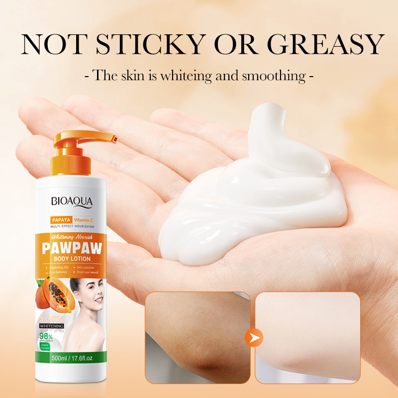 All-english BIOAOUA Papaya Vitamin C Whitening Body Lotion Brightening Body Lotion Cross-border export wholesale Specification drawing