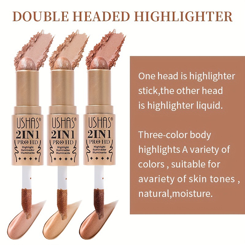 USHAS Cross-border stock Highlighter + Highlighter Strip Contouring Stick Contour Stick Concealer Matte Pearlescent FS352A Specification drawing