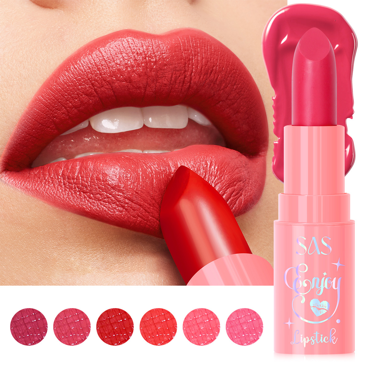 USHAS European and American cross-border Stock Lipstick Waterproof Non-stick Cup Long-lasting Moisture Retention Lipstick SAC165 full figure