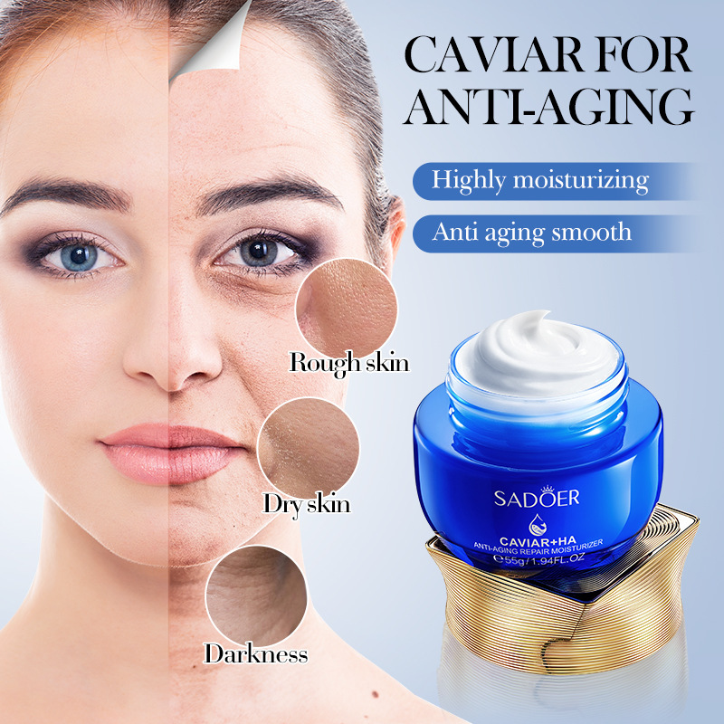 Cross-border export wholesale of SADOER caviar hyaluronic acid Anti-wrinkle Repair Moisturizing Cream and Nourishing Face Cream Specification drawing