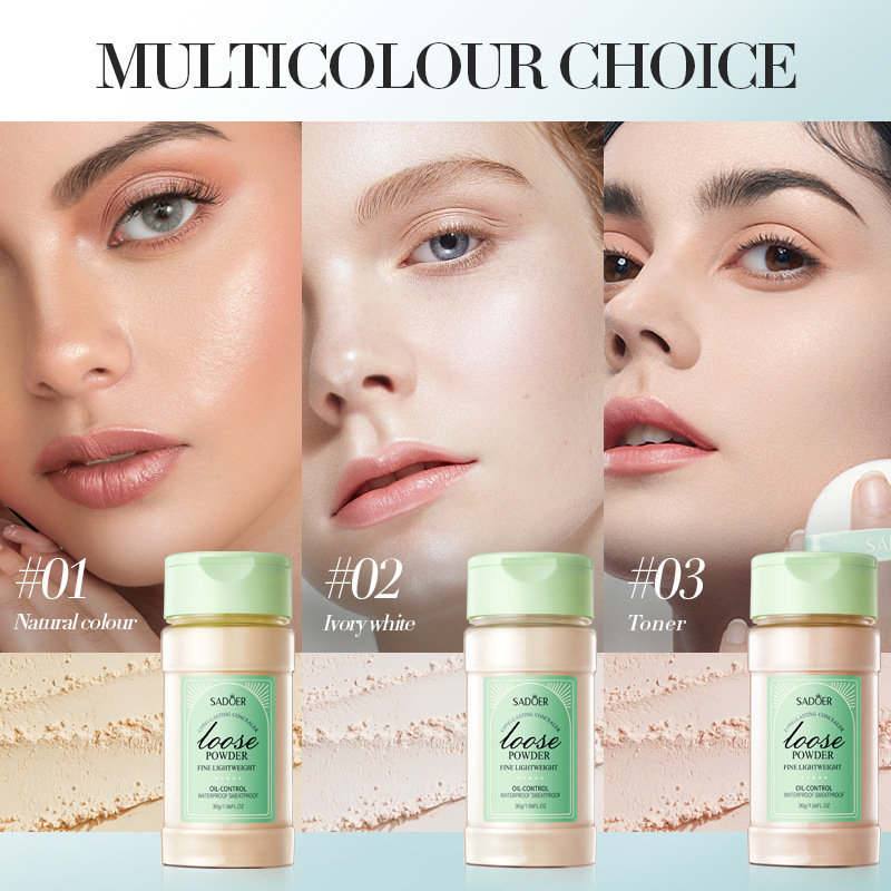 Cross-border export wholesale of all-English makeup SADOER light and smooth powder, concealer, contouring powder, loose powder and setting powder Application Scenario