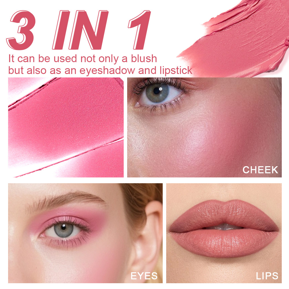 SAS European and American cross-border Stock Three-in-one Waterproof Long-lasting Makeup Blush Stick and Lipstick SAC120 details Picture