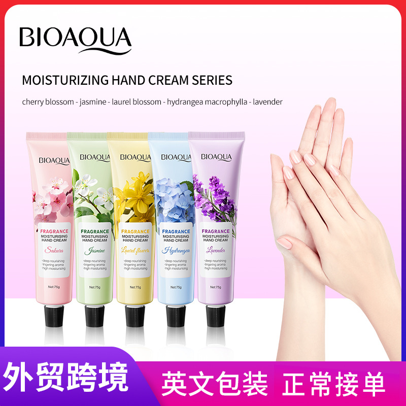 All-english BIOAOUA Jasmine Moisturizing Hand Cream for Autumn and Winter cross-border export wholesale full figure