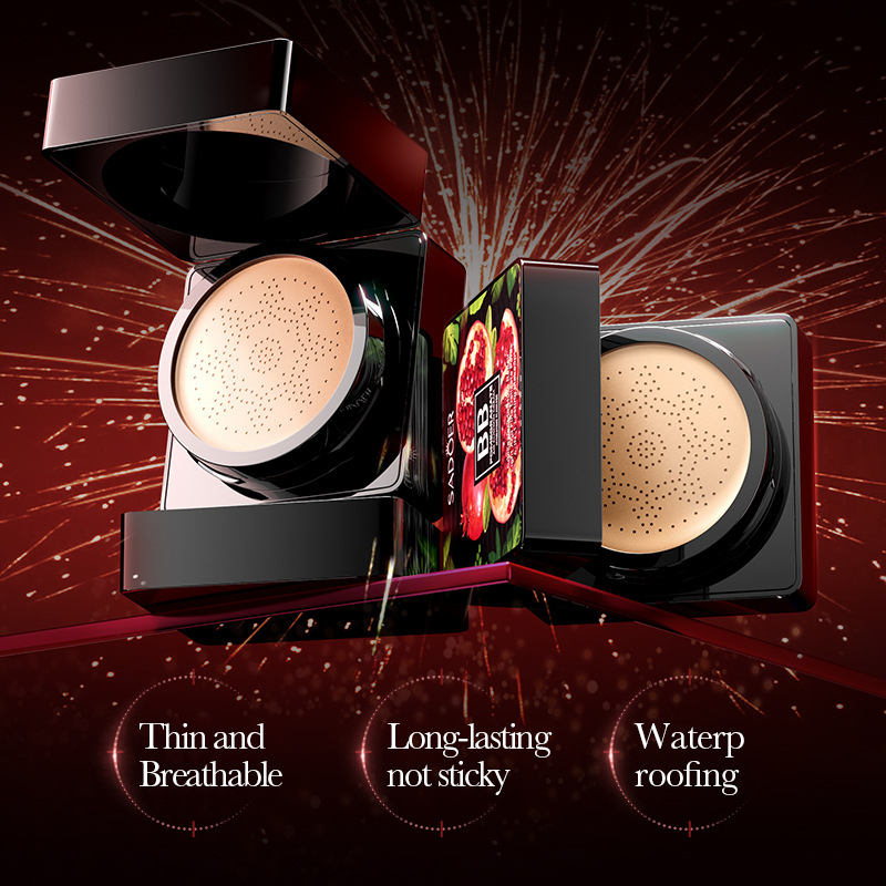 Full English SADOER Pomegranate Concealer Moisturizing Mushroom Cushion Beauty Cream Contouring BB Cream Cross-border export wholesale Specification drawing