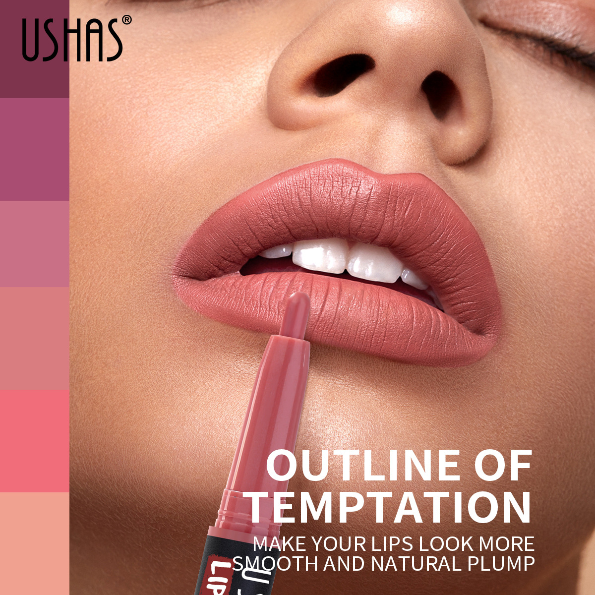 USHAS Cross-border Amazon Lipstick Pen Non-stick Cup Long-lasting Waterproof Lipstick Lipstick LP2330 Specification drawing