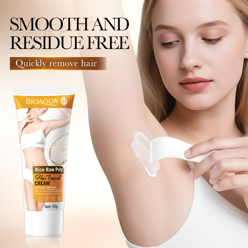 Full English BIOAOUA Rice puree Gentle Hair Removal Care 2-piece set Clean Hair Removal Cream Cross-border export wholesale Specification drawing