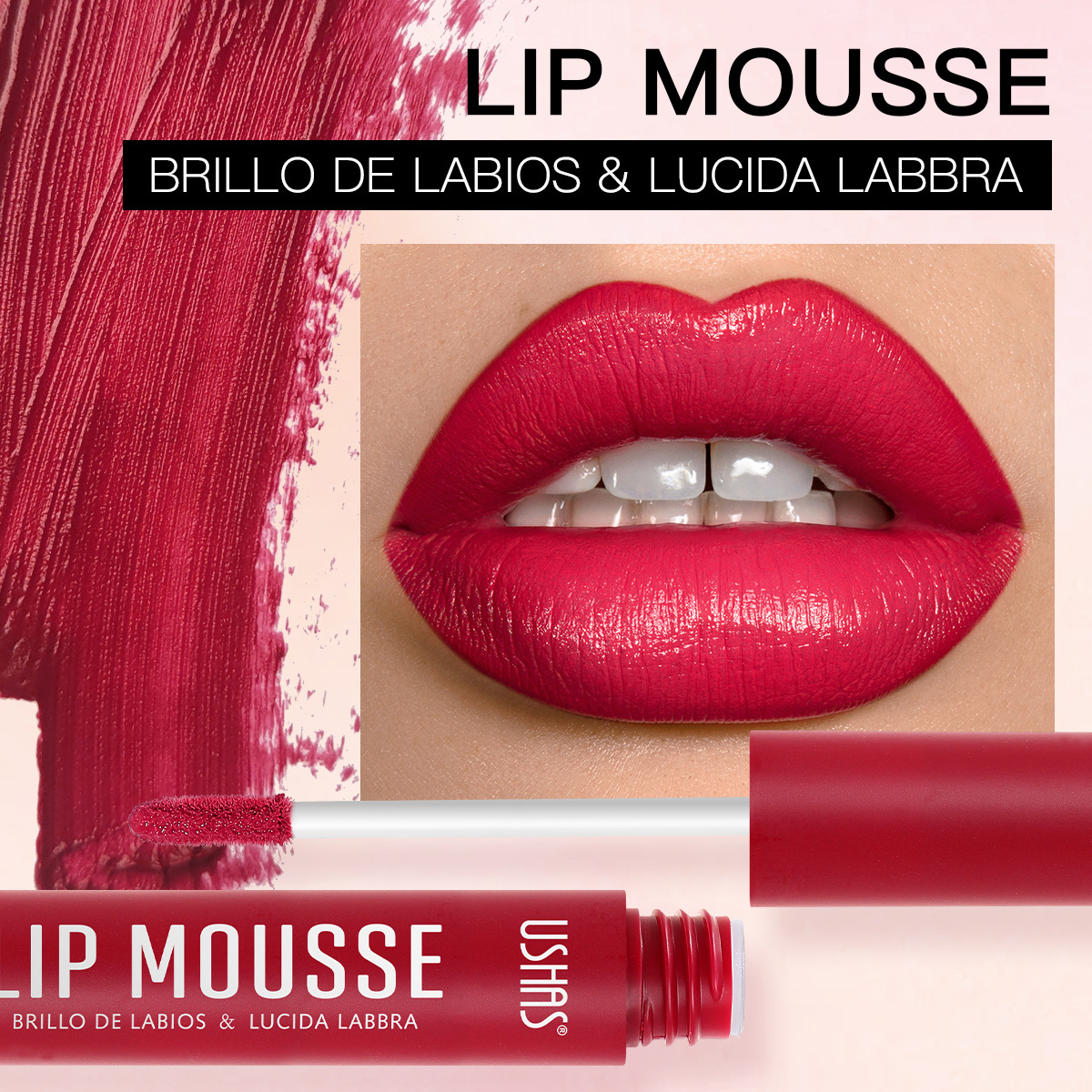 USHAS has launched a matte long-lasting waterproof fine glitter lip gloss UC033A+B, which is a bestseller on Amazon Specification drawing