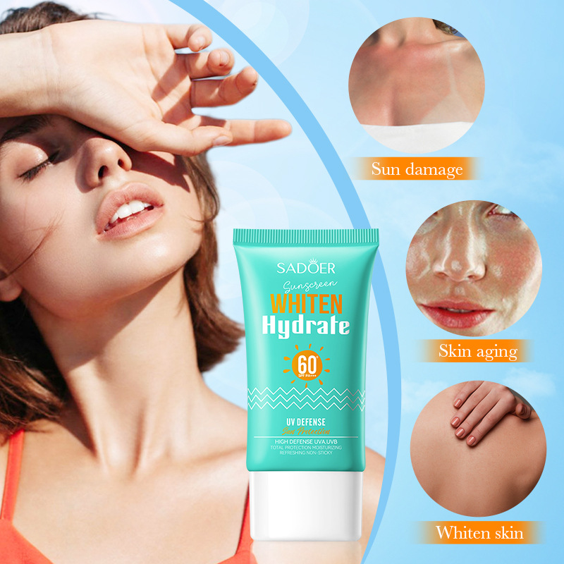 Full English SADOER Whitening Hydrating Sunscreen, Isolation Cream, UV Protection Sunscreen Lotion cross-border export wholesale details Picture