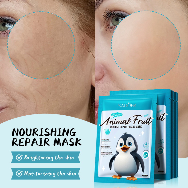 Cross-border export wholesale of SADOER Penguin Aloe Vera Nourishing and Repairing Mask, Hydrating and Moisturizing Mask details Picture