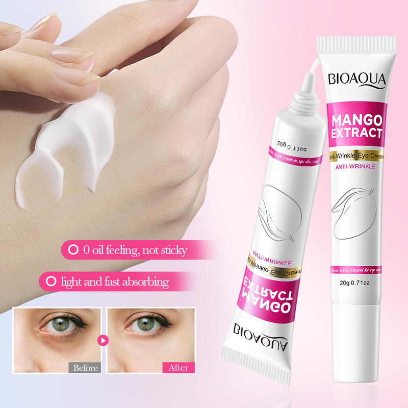 All-english BIOAOUA Mango Anti-Wrinkle Eye Cream, Firming eye bags and fine lines, Moisturizing and Hydrating Eye Cream, cross-border wholesale Application Scenario