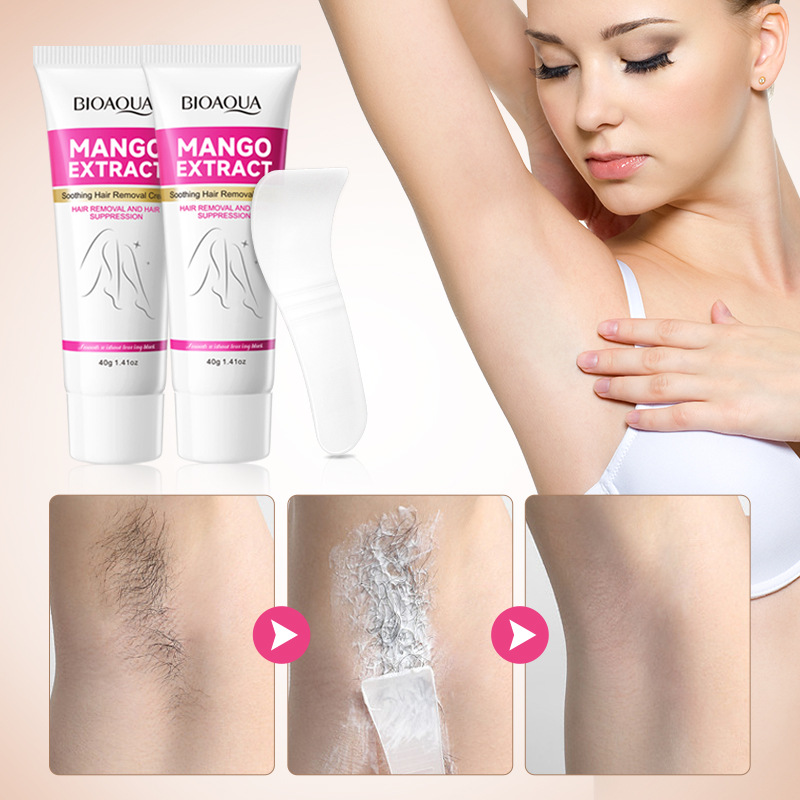 All-english BIOAOUA Mango Soothing Hair Removal Cream, non-irritating armpit and Leg hair Removal cream, cross-border export wholesale Specification drawing