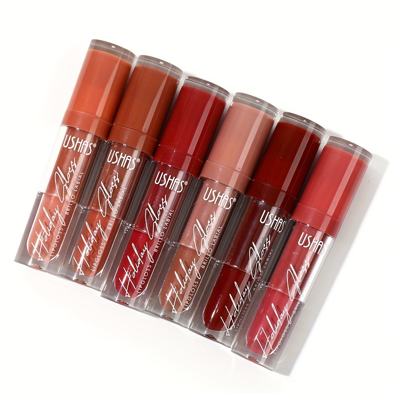 USHAS cross-border in-stock hot sale non-stick cup liquid waterproof lipstick lip gloss matte high pigment lip gloss from Europe and America Item Picture