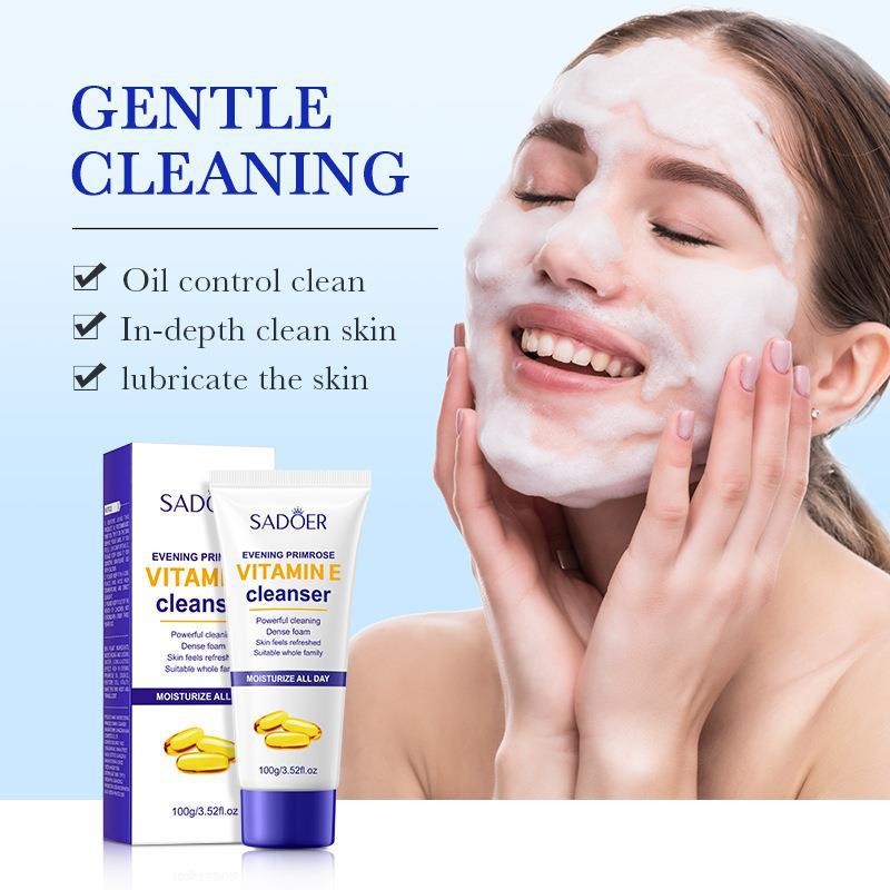 Cross-border wholesale of all-English SADOER Evening primrose VitaminE facial cleanser Specification drawing