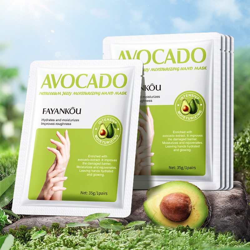 All-english FAYANKOU Avocado Vaseline Moisturizing Hand Mask for nourishing hands and skin softening Cross-border wholesale Item Picture