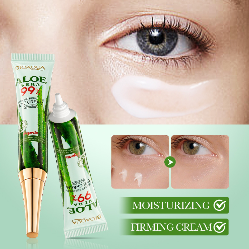 All-english BIOAOUA Aloe Vera Multi-Effect Firming and Repairing Eye Cream Moisturizing Eye Cream Cross-border export wholesale Application Scenario