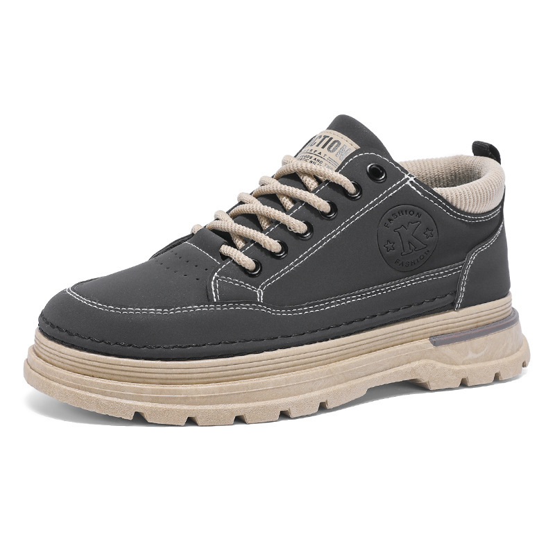 Martin Boots Men's spring new breathable workwear shoes Men's trendy and versatile thick-soled sportswear casual sneakers trendy shoes Item Picture