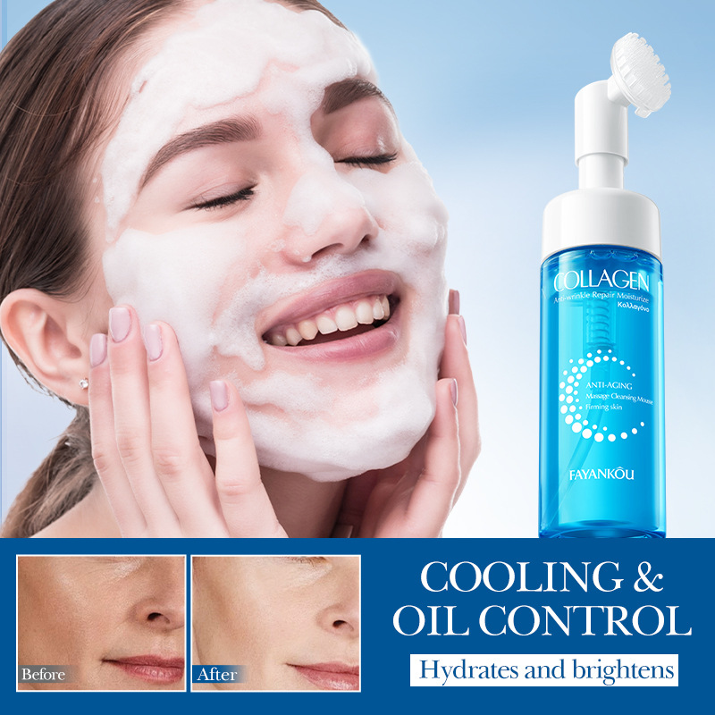 FAYANKOU Collagen Anti-wrinkle Repair Massage Cleansing Mousse Facial Cleanser Cross-border export wholesale full figure