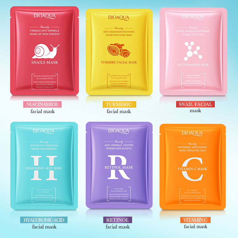 All-english BIOAOUA Moisturizing and Brightening Mask Set, Nourishing and Hydrating Moisturizing Mask Cross-border export wholesale Application Scenario