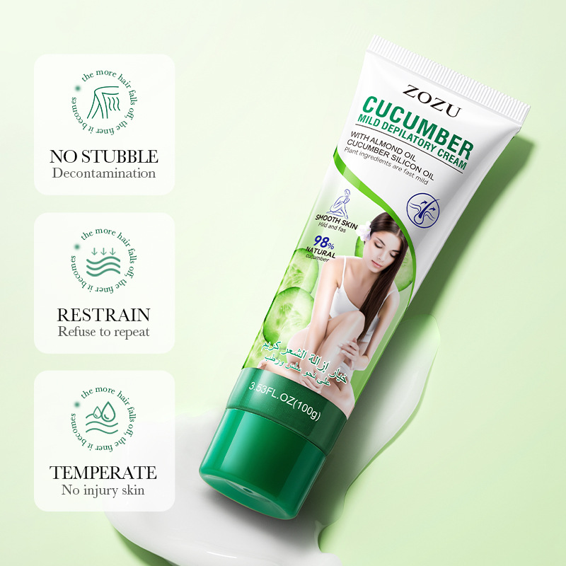 ZOZU Cucumber Gentle Hair Removal Cream for Women's armpit and Arm Hair Removal Cream Cross-border export wholesale Specification drawing