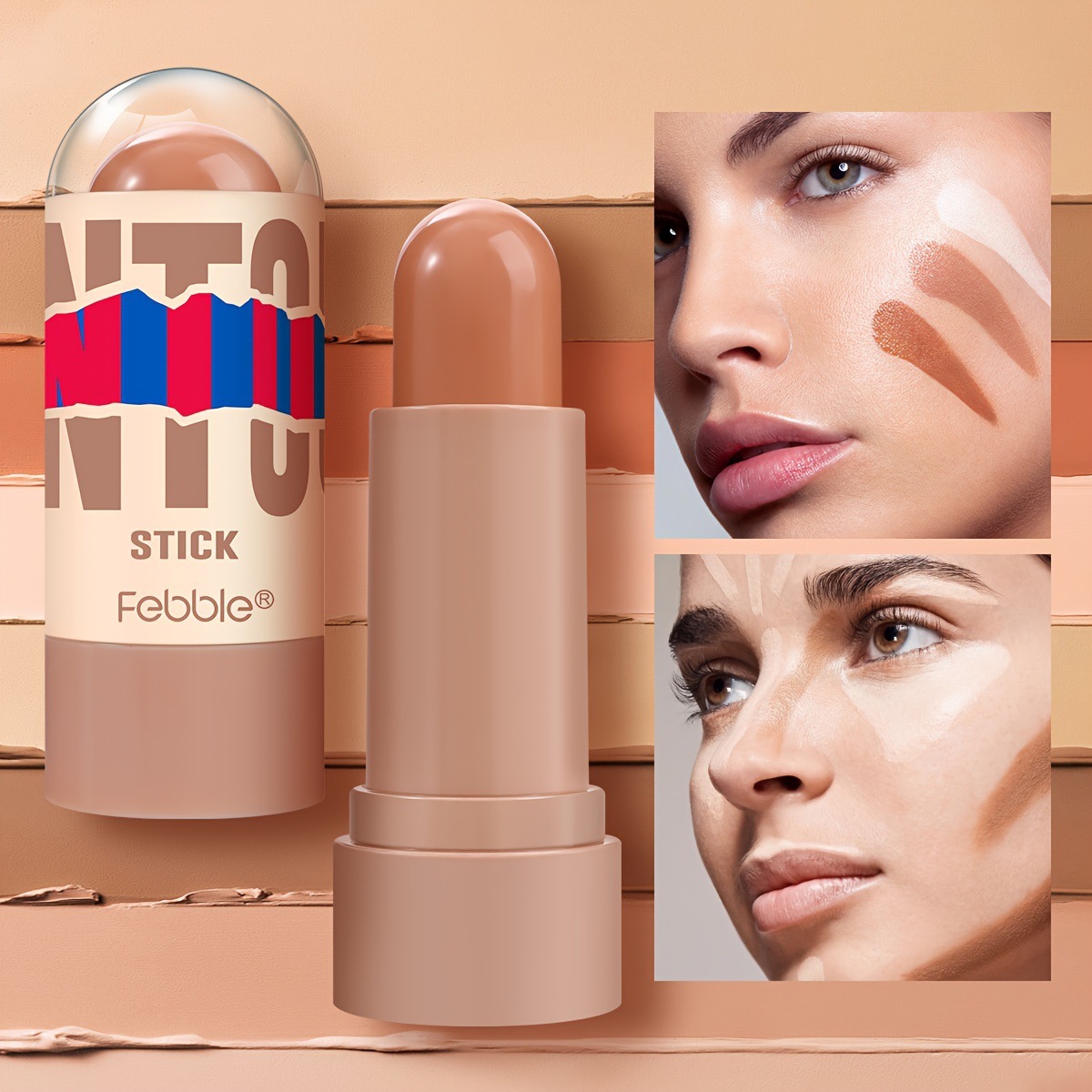 USHAS cross-border stock concealer from Europe and America to cover facial spots, acne marks and dark circles. Concealer stick FBC012 full figure