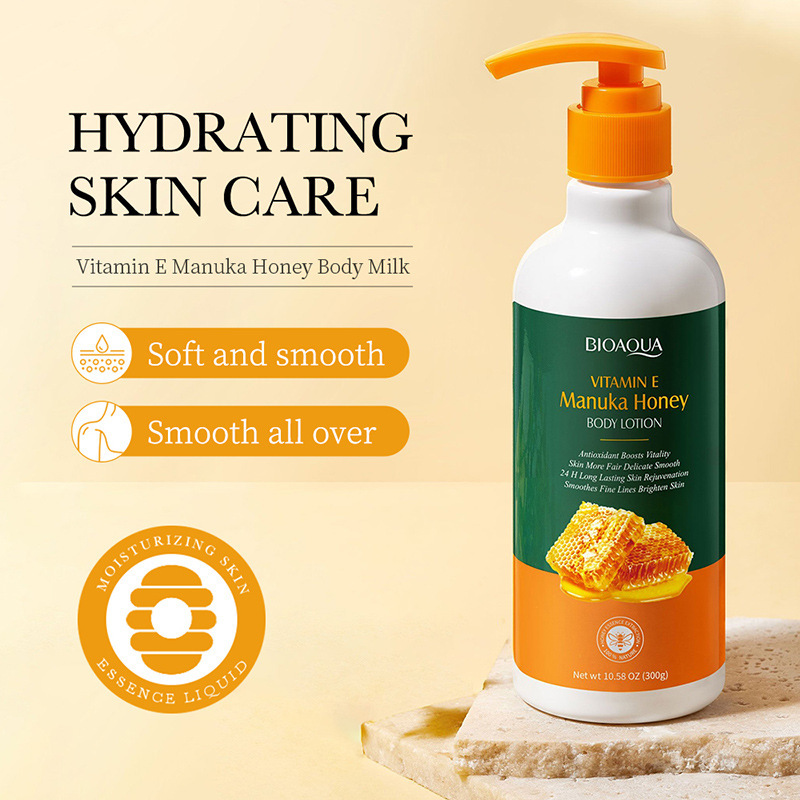All-english BIOAOUA Vitamin E Honey Body Lotion for hydrating, moisturizing, nourishing and moisturizing the skin cross-border export wholesale details Picture