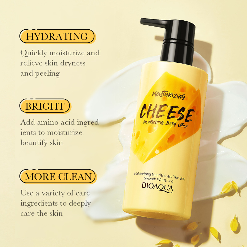 All-english BIOAOUA Cheese Hydrating Nourishing Body Lotion Moisturizing and Fragrant Body Lotion Cross-border export wholesale Specification drawing