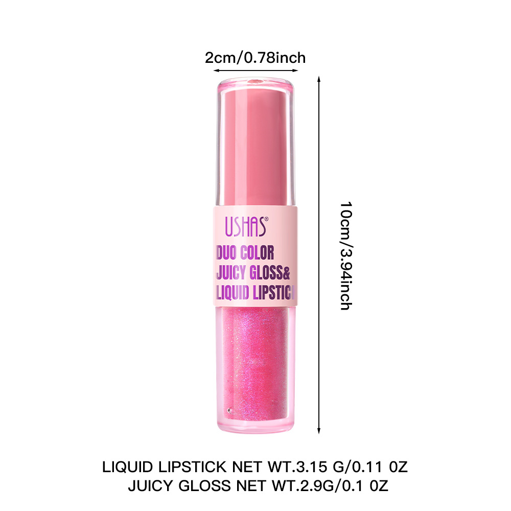 USHAS cross-border wholesale of matte beginner's non-stick cups, waterproof lipstick, lip gloss and lip gloss UC085 in Europe and America Item Picture