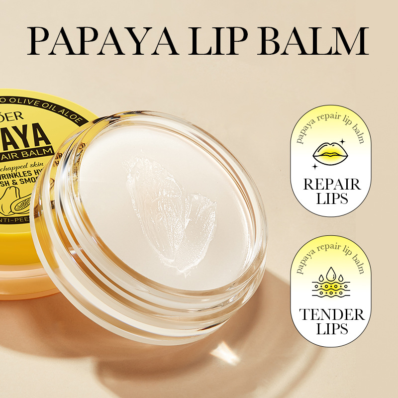 All-english SADOER anti-cracking and Soothing papaya Lip balm and lip Care Lip balm cross-border export wholesale details Picture
