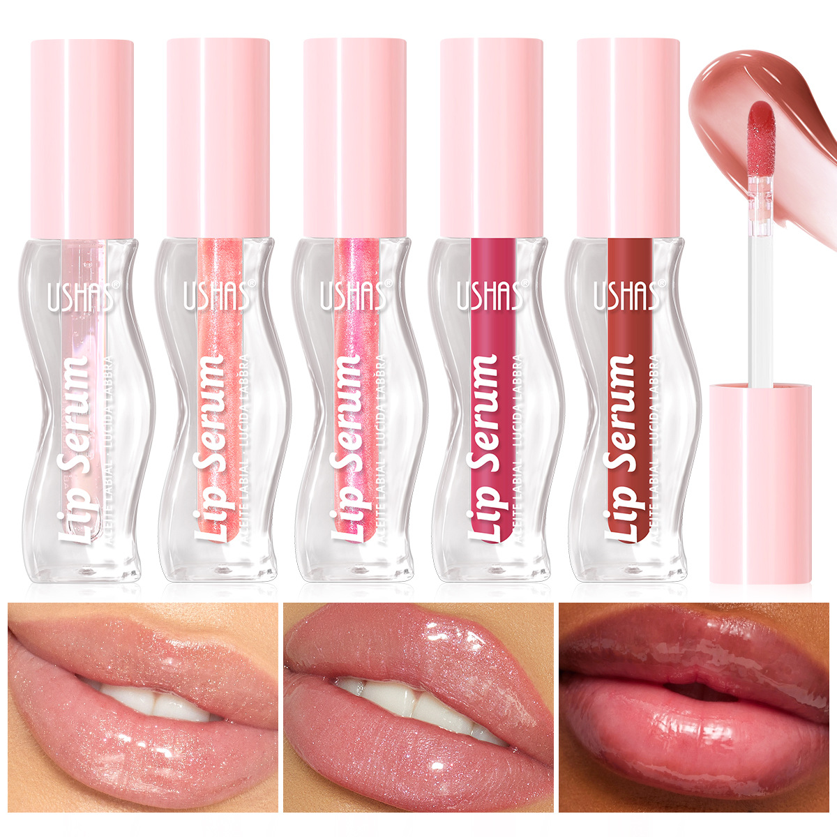 USHAS cross-border stock lip gloss from Europe and America does not fade or stick to the rim of the cup. The red lip gloss provides long-lasting coloring. UC149 full figure