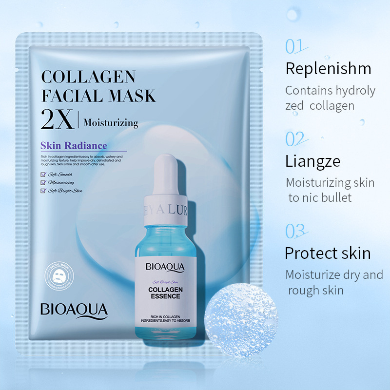 All-english BIOAQUA Collagen mask and Vitamin C Facial mask for hydrating, moisturizing and refreshing cross-border trade details Picture