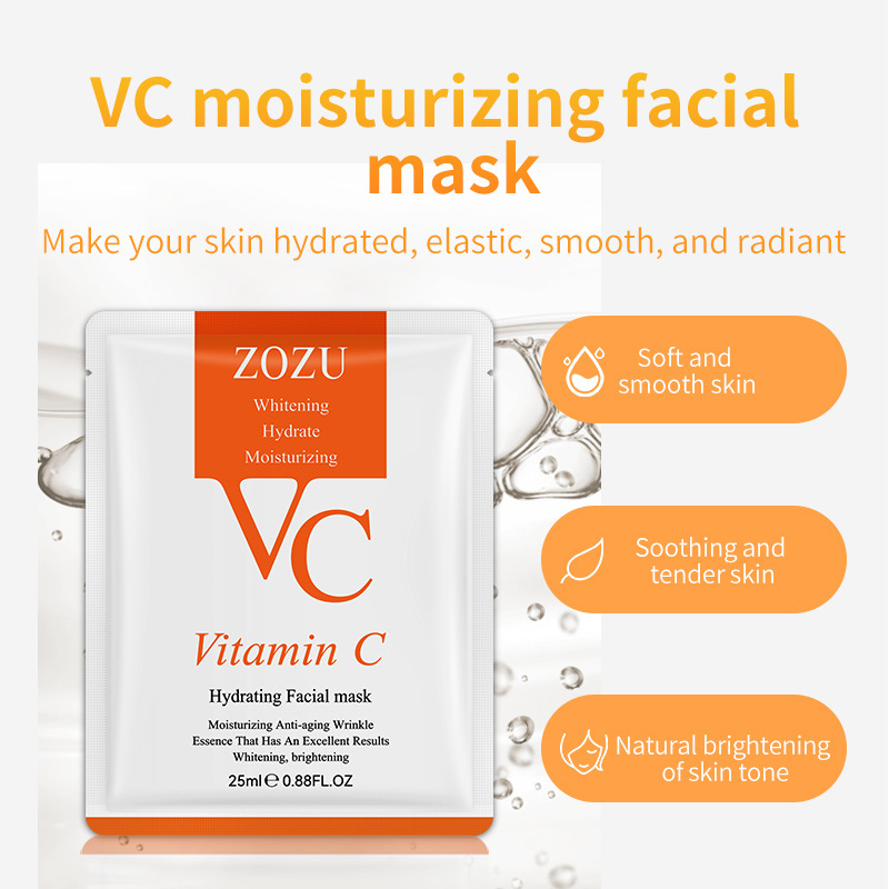 All-english ZOZU VC mask, Vitamin C Essence Mask, VCface mask, cross-border export manufacturer wholesale Item Picture