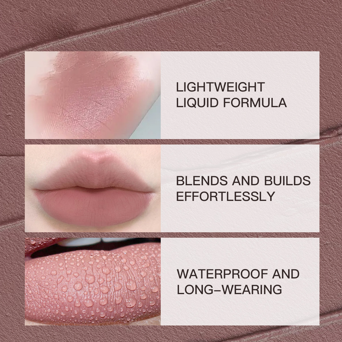 USHAS cross-border bestseller matte liquid lipstick, lip gloss, lip paste, non-stick cup, waterproof, Amazon lip gloss box set Specification drawing