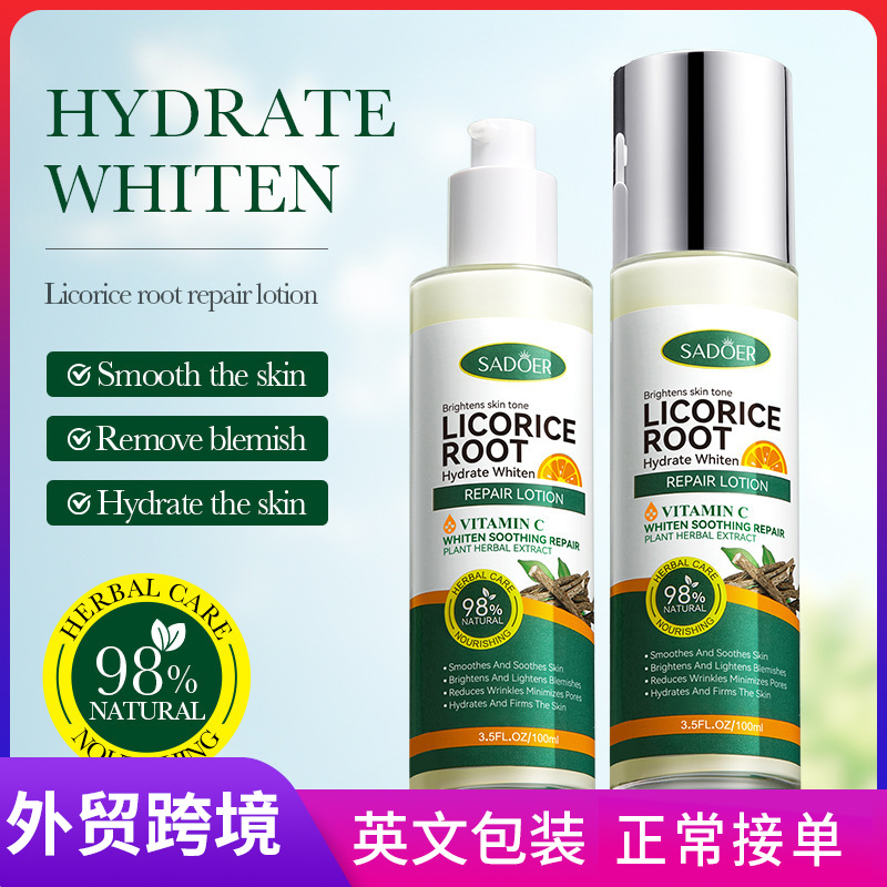 Cross-border export wholesale of SADOER licorice VC Hydrating Whitening Nourishing Lotion and Brightening Lotion full figure
