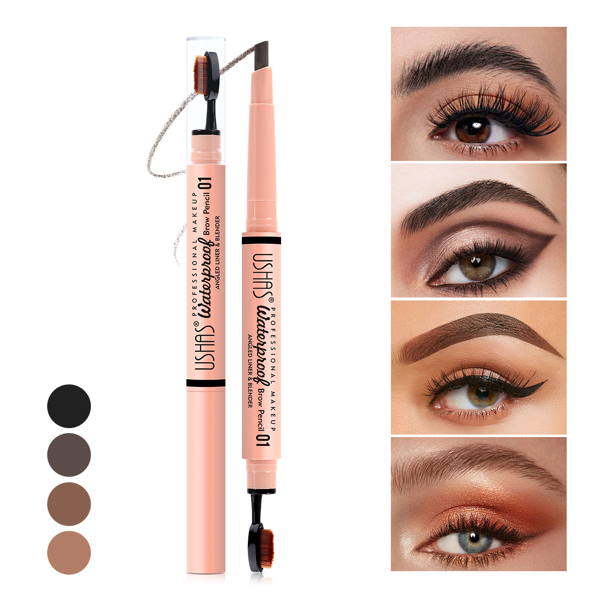 USHAS Amazon Cross-border Stock Eyebrow Dye and Eyebrow Brush Set: Long-lasting Waterproof Eyebrow Smudging TP353 full figure